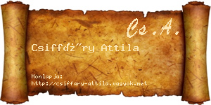 Csiffáry Attila névjegykártya