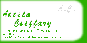 attila csiffary business card